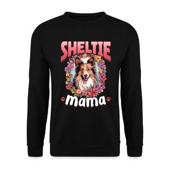 Chien de berger Shetland Chien Sheltie - Sheltie Mama - Sweat-shirt Unisexe - noir - Devant - Alina (178cm) & Michal (187cm)
