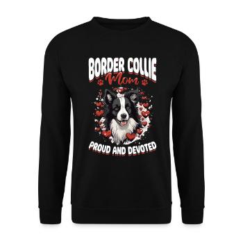 Chien Border Collie - Border Collie Maman Fière - Sweat-shirt Unisexe - noir - Devant - Alina (178cm) & Michal (187cm)