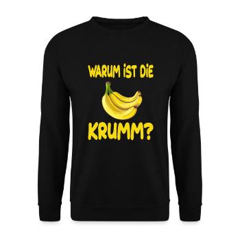 Warum Ist Die Banane Krumm für Männer und Fauen - Unisex Pullover - Schwarz - Vorne - Alina (178cm) & Michal (187cm)