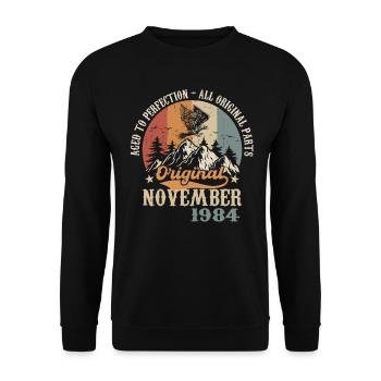 Date de naissance en Novembre 1984 - Novembre 1984 - Sweat-shirt Unisexe - noir - Devant - Alina (178cm) & Michal (187cm)