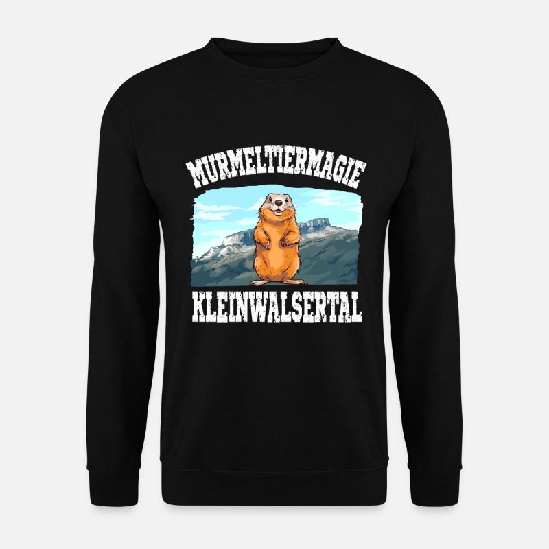 Kleinwalsertal Murmeltier für einen Walser - Unisex Pullover - Schwarz