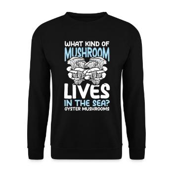 Mushroom Lives In The Sea Oyster Mushrooms - Unisex Pullover - Schwarz - Vorne - Alina (178cm) & Michal (187cm)