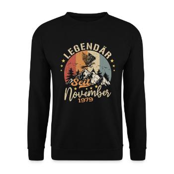 Legendär Seit November 1979 - 1979 - Unisex Pullover - Schwarz - Vorne - Alina (178cm) & Michal (187cm)