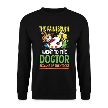 Paintbrush Went To The Doctor - Unisex Pullover - Schwarz - Vorne - Alina (178cm) & Michal (187cm)