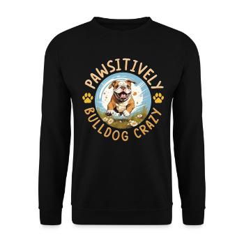 Amoureux du bouledogue anglais britannique - Bulldog Crazy - Sweat-shirt Unisexe - noir - Devant - Alina (178cm) & Michal (187cm)