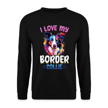 Chien Border Collie - J’adore mon Border Collie - Sweat-shirt Unisexe - noir - Devant - Alina (178cm) & Michal (187cm)