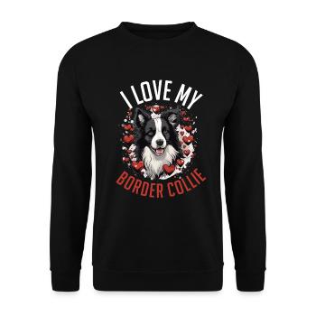Chien Border Collie - J’adore mon Border Collie - Sweat-shirt Unisexe - noir - Devant - Alina (178cm) & Michal (187cm)