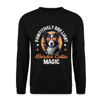 Border Collie Chien Border Collie Magic - Sweat-shirt Unisexe - noir - Devant - Alina (178cm) & Michal (187cm)