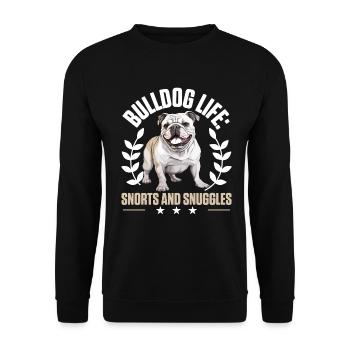 Bouledogue anglais britannique - Bouledogue Life renifle - Sweat-shirt Unisexe - noir - Devant - Alina (178cm) & Michal (187cm)