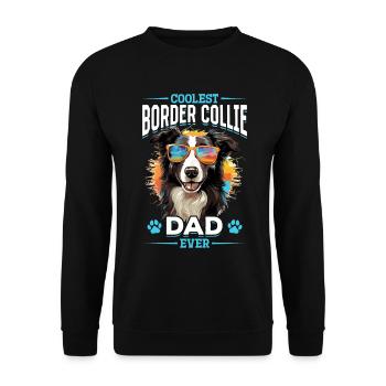 Border Collie Dog - Coolest Border Collie Dad ever - Unisex Sweatshirt - black - Front - Alina (178cm) & Michal (187cm)
