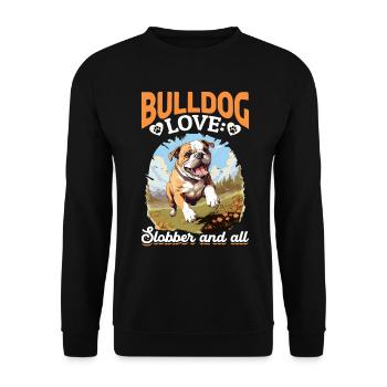 Bouledogue anglais britannique amoureux bouledogue amour bave - Sweat-shirt Unisexe - noir - Devant - Alina (178cm) & Michal (187cm)