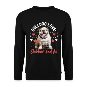 Bouledogue anglais britannique amoureux bouledogue amour bave - Sweat-shirt Unisexe - noir - Devant - Alina (178cm) & Michal (187cm)