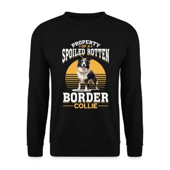 Border Collie Dog Property of a spoiled rotten - Unisex Sweatshirt - black - Front - Alina (178cm) & Michal (187cm)