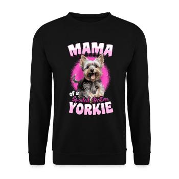 Yorkshire Terrier Dog Mama of a Spoiled Rotten - Unisex Sweatshirt - black - Front - Alina (178cm) & Michal (187cm)