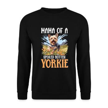 Yorkshire Terrier Dog Yorkie Mama of a Spoiled - Unisex Pullover - Schwarz - Vorne - Alina (178cm) & Michal (187cm)