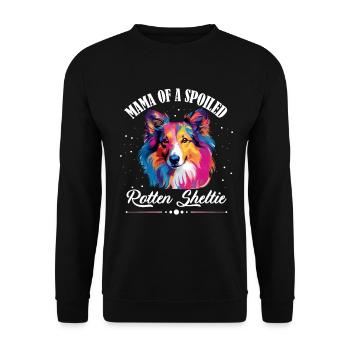Shetland Sheepdog Dog - Mama of a Spoiled - Unisex Sweatshirt - black - Front - Alina (178cm) & Michal (187cm)