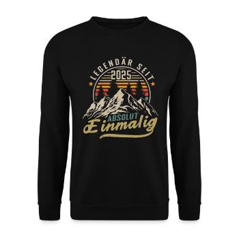Legendär seit 2025 Jahrgang Vintage Geburtstag - Unisex Pullover - Schwarz - Vorne - Alina (178cm) & Michal (187cm)