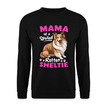 Shetland Sheepdog Dog - Mama of a Spoiled Rotten - Unisex Sweatshirt - black - Front - Alina (178cm) & Michal (187cm)