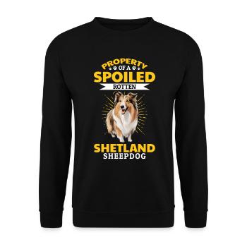 Shetland Sheepdog Dog Sheltie - Property of a - Unisex Sweatshirt - black - Front - Alina (178cm) & Michal (187cm)
