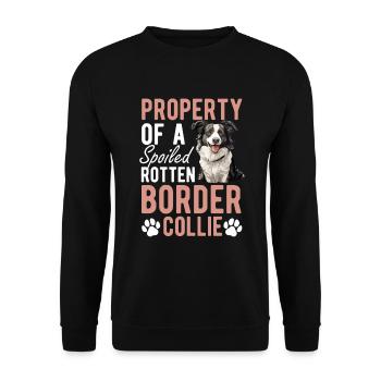 Border Collie Dog Property of a spoiled rotten - Unisex Sweatshirt - black - Front - Alina (178cm) & Michal (187cm)