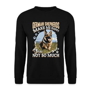 German Shepherd Dog Breed Pet make me happy - Unisex Sweatshirt - black - Front - Alina (178cm) & Michal (187cm)