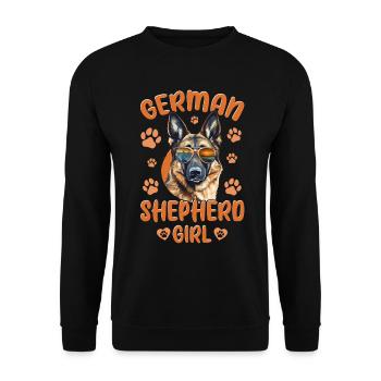 German Shepherd Dog Breed Pet German Shepherd Girl - Unisex Sweatshirt - black - Front - Alina (178cm) & Michal (187cm)