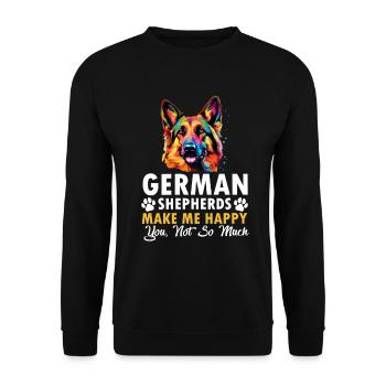 German Shepherd Dog Breed Pet German Shepherds - Unisex Sweatshirt - black - Front - Alina (178cm) & Michal (187cm)