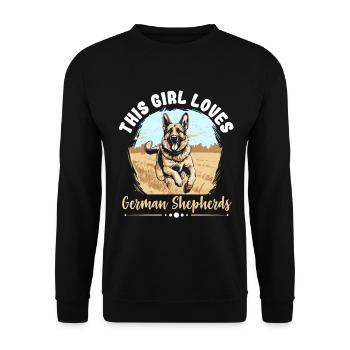German Shepherd Dog Breed This Girl loves - Unisex Sweatshirt - black - Front - Alina (178cm) & Michal (187cm)