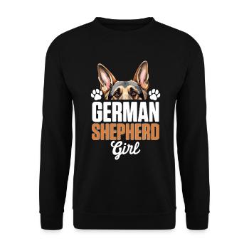 German Shepherd Dog Breed Pet German Shepherd Girl - Unisex Sweatshirt - black - Front - Alina (178cm) & Michal (187cm)