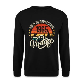 1965 Vintage - Birthday Gift 1965 Retro 1965 - Unisex Sweatshirt - black - Front - Alina (178cm) & Michal (187cm)