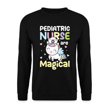 Pediatric Nurse Are Magical - Unisex Pullover - Schwarz - Vorne - Alina (178cm) & Michal (187cm)