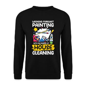Painting With No Chance Of House Cleaning - Unisex Pullover - Schwarz - Vorne - Alina (178cm) & Michal (187cm)