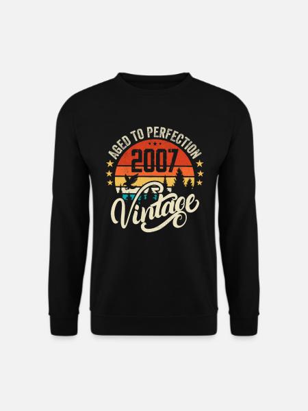 2007 Vintage Jahrgang Retro Geburtstag Geschenk - Unisex Pullover - Schwarz