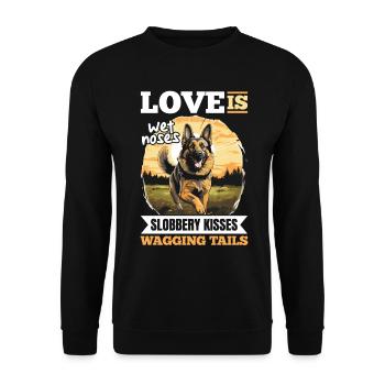 German Shepherd Dog Breed Love is wet noses - Unisex Sweatshirt - black - Front - Alina (178cm) & Michal (187cm)
