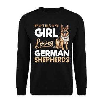 Dog Breed Pet This Girl loves German Shepherds - Unisex Sweatshirt - black - Front - Alina (178cm) & Michal (187cm)