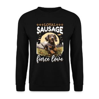 Dachshund wiener sausage dog Loyal sausage fierce - Unisex Sweatshirt - black - Front - Alina (178cm) & Michal (187cm)