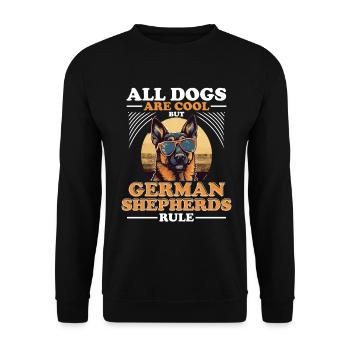 Tous les chiens sont cool mais berger allemand - Sweat-shirt Unisexe - noir - Devant - Alina (178cm) & Michal (187cm)
