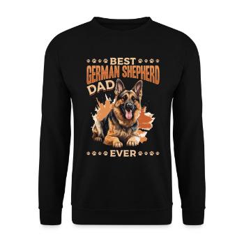 Dog Breed Pet Best German Shepherd Dad Ever - Unisex Pullover - Schwarz - Vorne - Alina (178cm) & Michal (187cm)