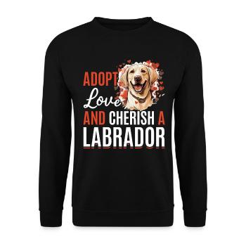 Labrador Retriever Dog Breed Pet - Adopt love - Unisex Sweatshirt - black - Front - Alina (178cm) & Michal (187cm)