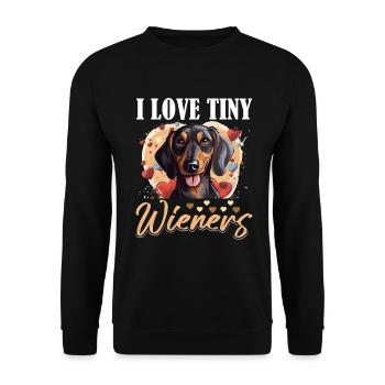 Saucisse teckel chien j’aime les petites saucisses - Sweat-shirt Unisexe - noir - Devant - Alina (178cm) & Michal (187cm)
