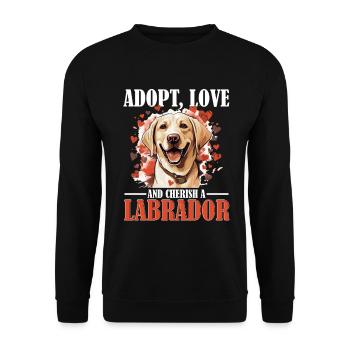 Labrador Retriever Dog Breed Pet - Adopt love - Unisex Sweatshirt - black - Front - Alina (178cm) & Michal (187cm)