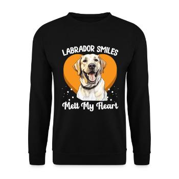 Labrador Retriever Dog Breed Labrador smiles - Unisex Sweatshirt - black - Front - Alina (178cm) & Michal (187cm)