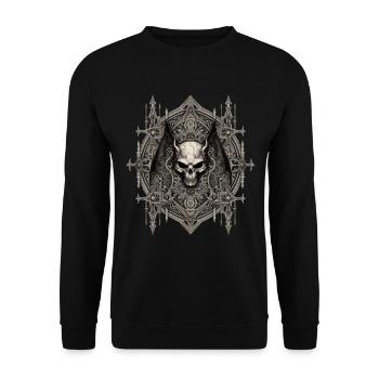 Gothik Okkult Satan Gotik Schwarze Szene Wicca - Unisex Pullover - Schwarz - Vorne - Alina (178cm) & Michal (187cm)