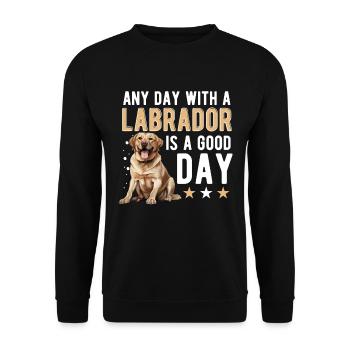 Labrador Retriever Dog Breed Pet - Unisex Sweatshirt - black - Front - Alina (178cm) & Michal (187cm)
