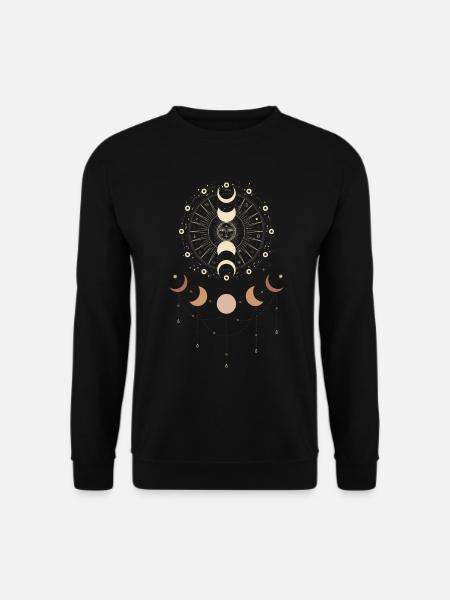 Okkult symbol med sol og måne åndelig - Unisex sweater - sort