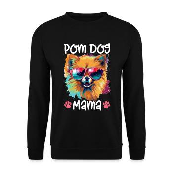 Poméranie Pom Dog Pom-Pom - Pom Dog Mama - Sweat-shirt Unisexe - noir - Devant - Alina (178cm) & Michal (187cm)