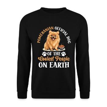 Pomeranian Pom Dog Pom-Pom Official Dog - Unisex Pullover - Schwarz - Vorne - Alina (178cm) & Michal (187cm)