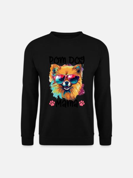 Pomeranian Pom Dog Pom-Pom - Pom Dog Mama - Unisex Pullover - Schwarz