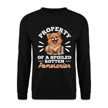 Poméranie Pom Chien Pom-Pom - Propriété - Sweat-shirt Unisexe - noir - Devant - Alina (178cm) & Michal (187cm)