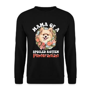 Pomeranian Pom Dog Pom-Pom - Mama of a Spoiled - Unisex Pullover - Schwarz - Vorne - Alina (178cm) & Michal (187cm)